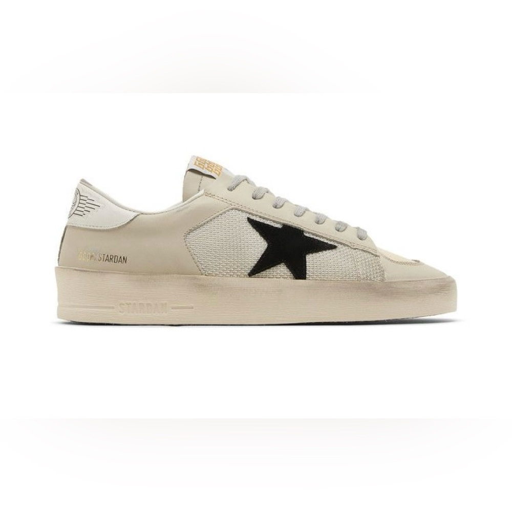 Women’s Golden Goose Stardan in sand mesh with black suede star size 35